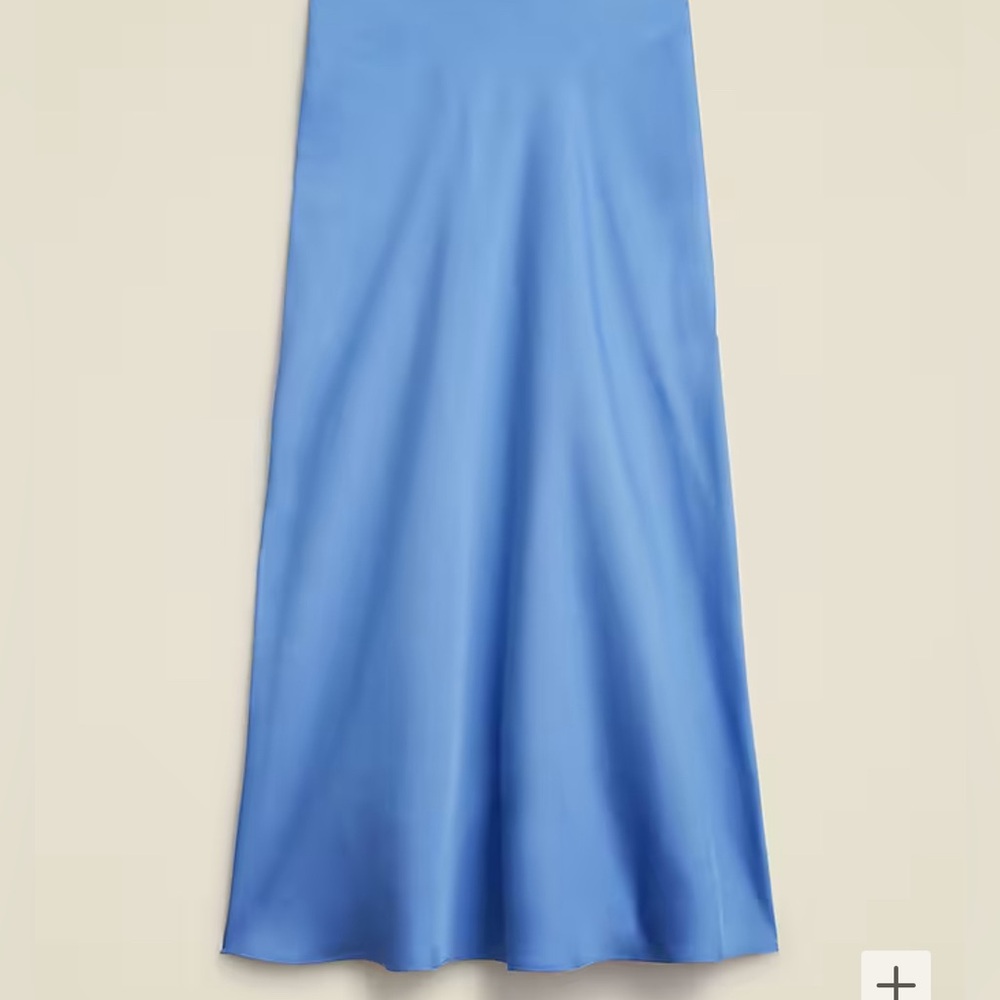 J. Crew Blue Satin Midi Skirt